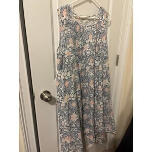 Daydress co uk floral cotton sleeveless dress one size OS EUC blue pink